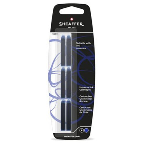 Inktpatronen SHEAFFER VFM blauw 6 stuks op blister