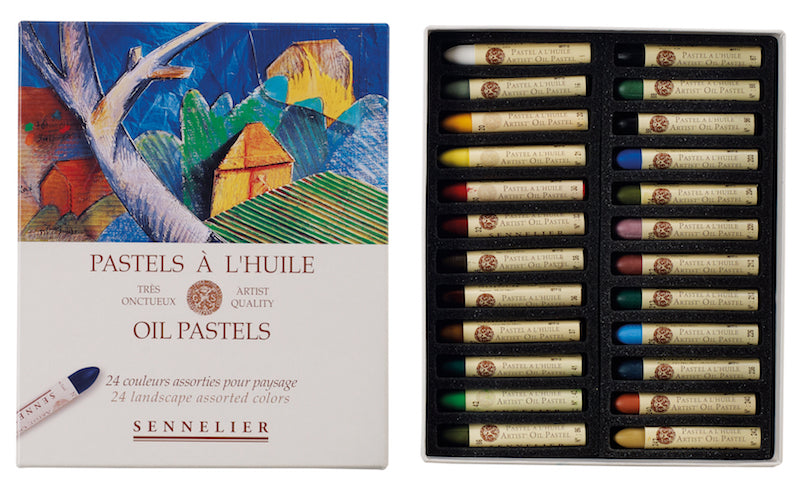 Set 24 "Landschappen" kartonnen doos Oliepastels Sennelier