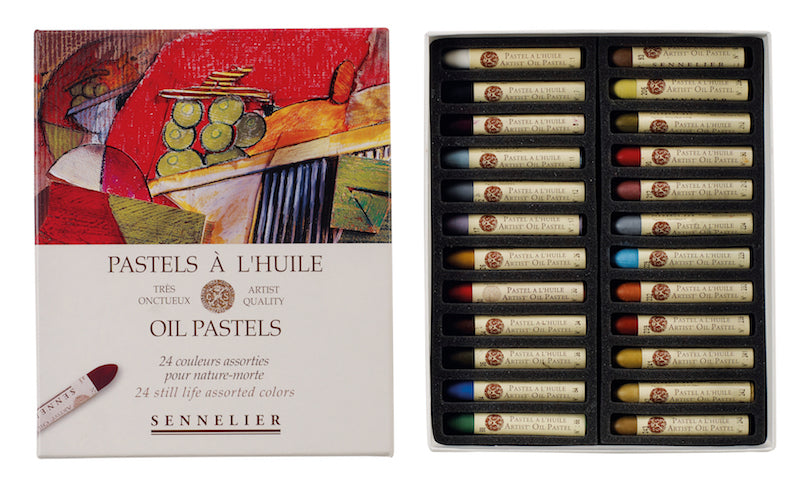 Set 24 "Stilleven" kartonnen doos Oliepastels Sennelier