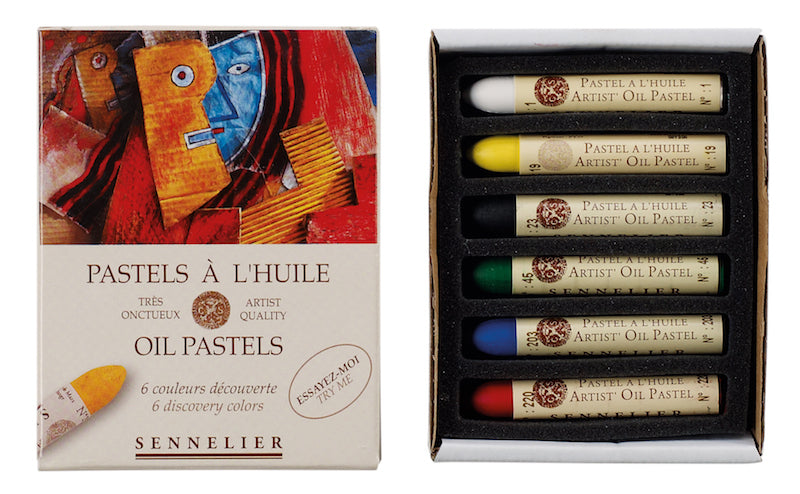 Set 6 pastels "Ontdekking" kartonnen doos Oliepastels Sennelier