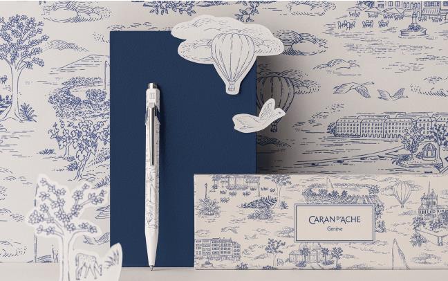 Limited Edition BallPoint Caran D'ache 849 Toile de Jouy wit