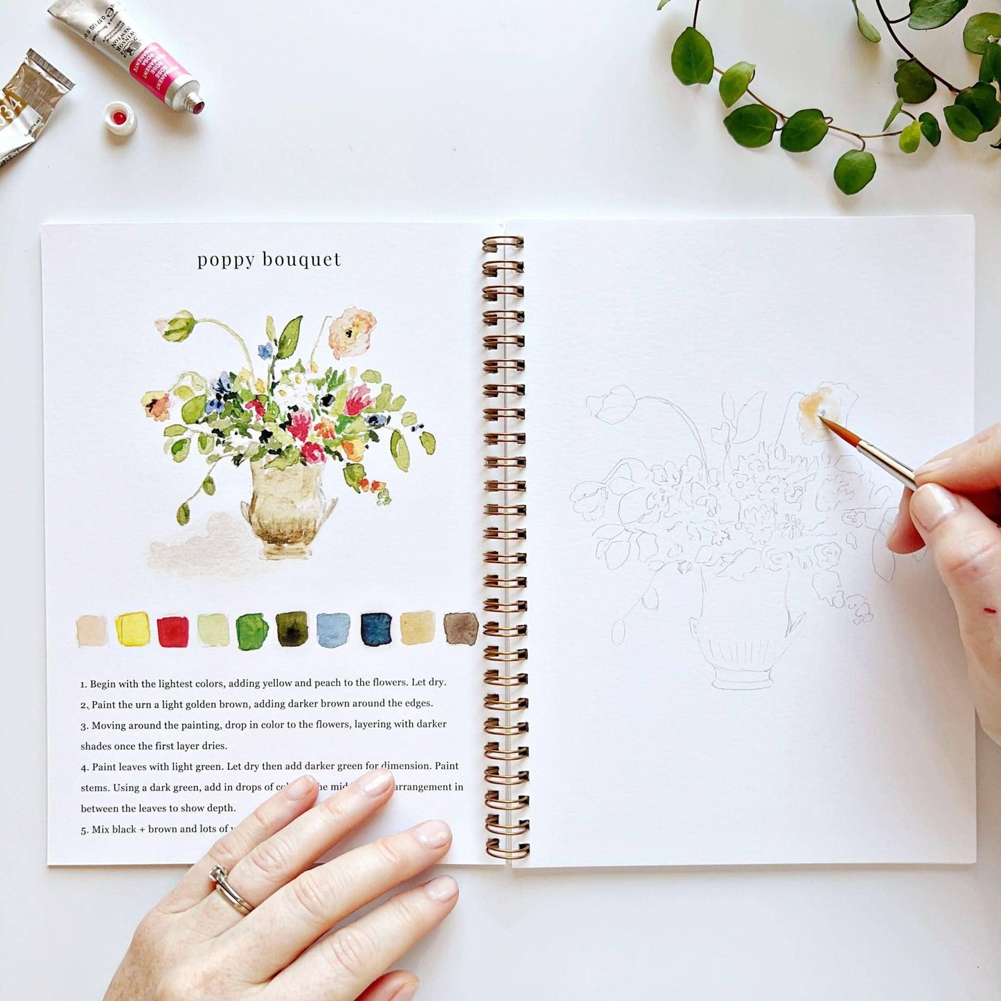 Aquarelverf werkboek - Bouquets- emily lex studio watercolor workbook