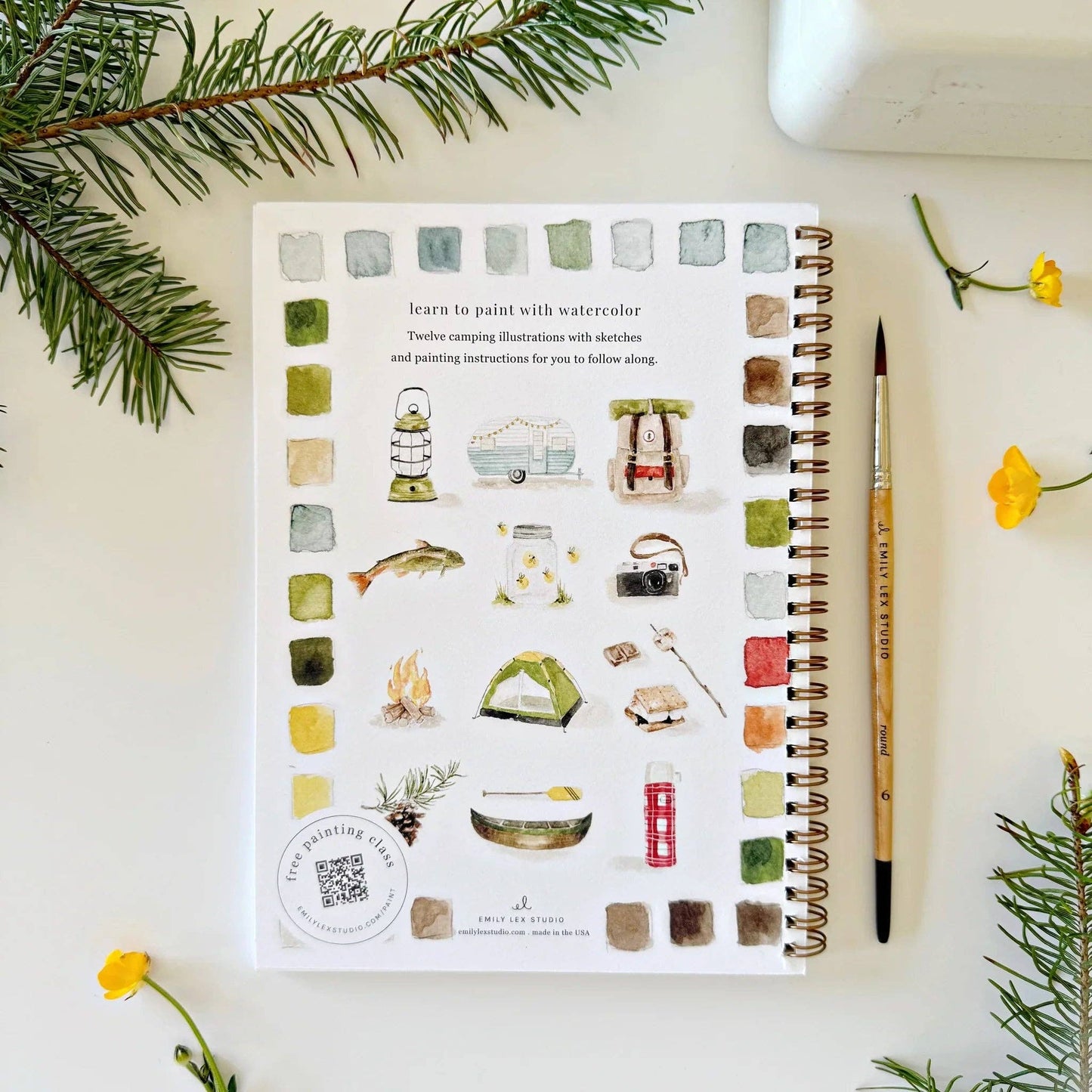 Aquarelverf werkboek - Camping - emily lex studio watercolor workbook