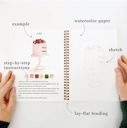 Aquarelverf werkboek - Bakken- emily lex studio watercolor workbook