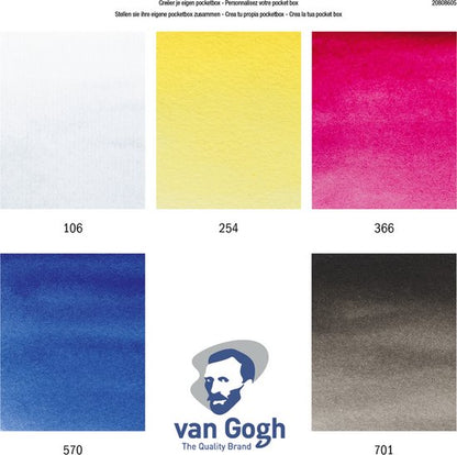 Pocketbox primary mix set 5 napjes Aquarel verf Van Gogh Set