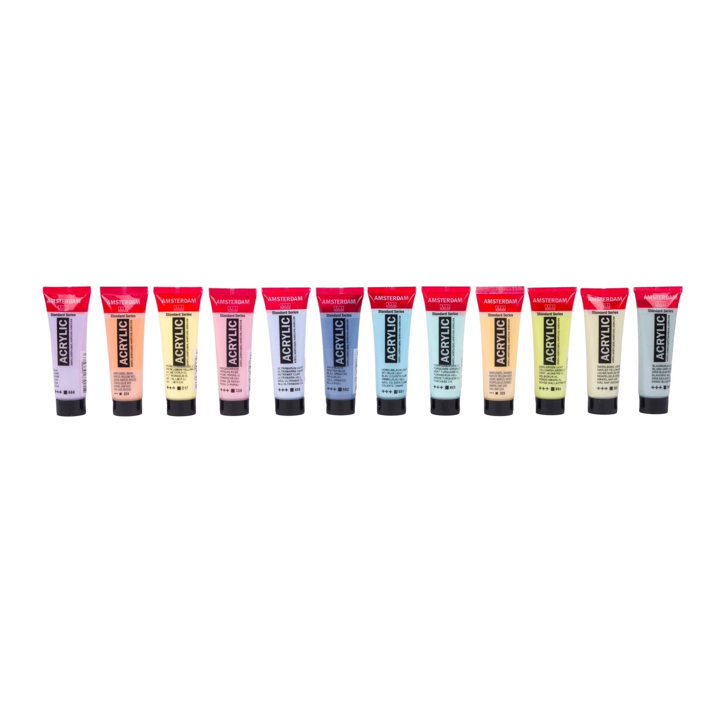Amsterdam Acrylverf Set NIEUW Pastel 12x20 ml (zonder parelmoer kleuren)