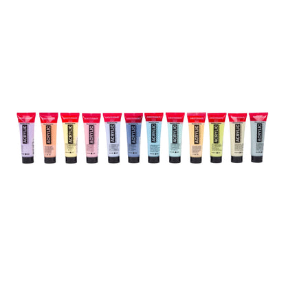 Amsterdam Acrylverf Set NIEUW Pastel 12x20 ml (zonder parelmoer kleuren)