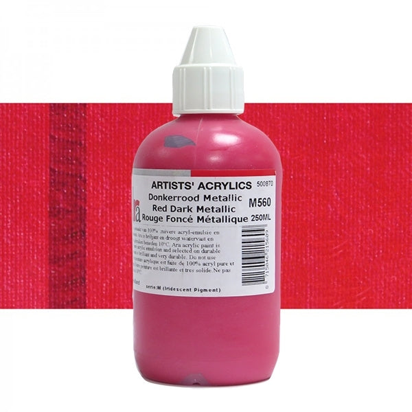 ARA 250ml  M560 DONKERROOD METALLIC Artists Acrylics