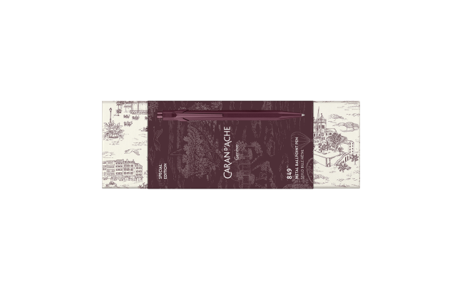 Limited Edition BallPoint Caran D'ache 849 Toile de Jouy bordeaux