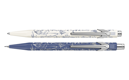 Limited Edition set BallPoint + Mechanish Potlood Caran D'ache 849 Toile de Jouy wit en blauw