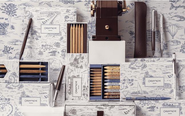 Limited Edition Aquarelpotloden Set Caran D'ache Toile de Jouy