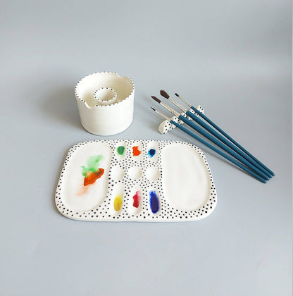 Artiestenset, Keramisch verfpalet, Aquarelpaletset Muddy Ceramic