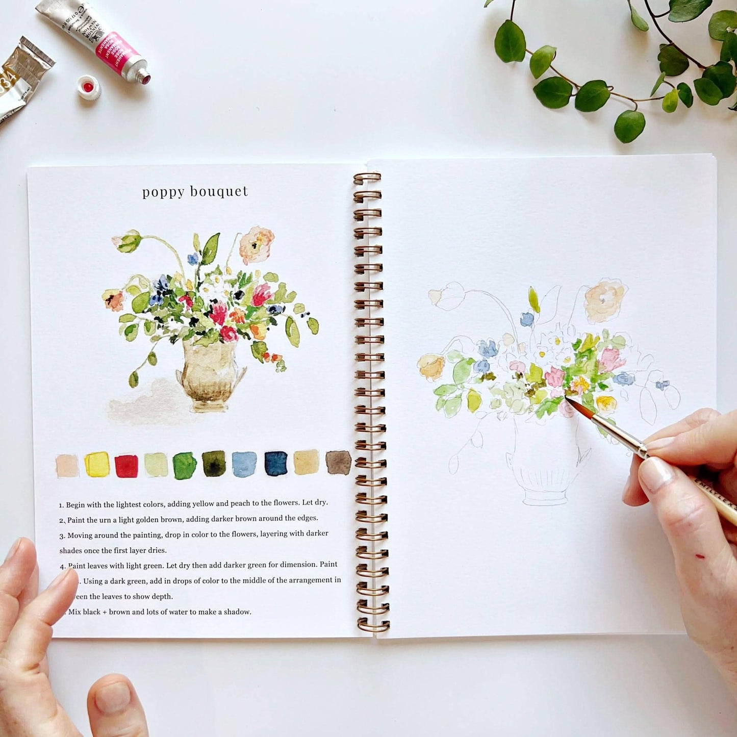 Aquarelverf werkboek - Bouquets- emily lex studio watercolor workbook