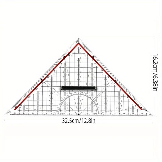 Geodriehoek plexiglas met greep 32cm (groot model)