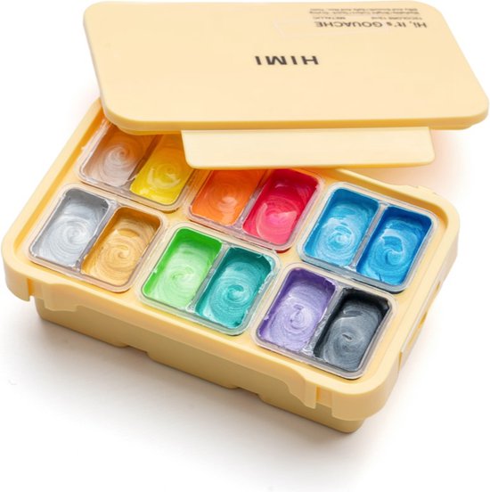 HIMI Gouache Set Metallic Set 12 kleuren