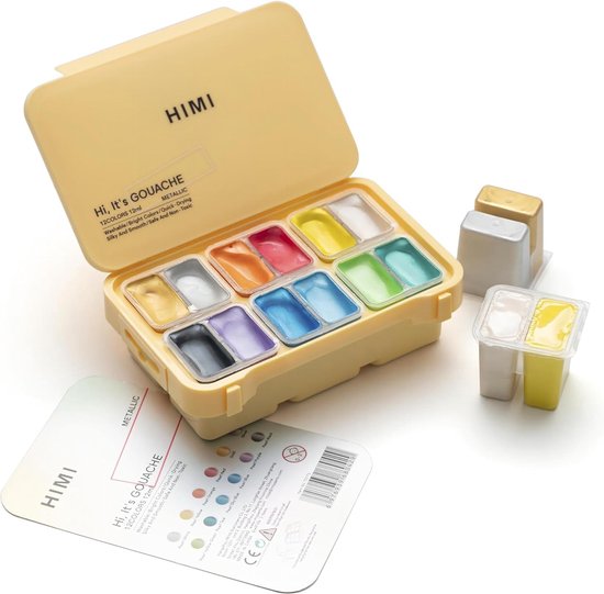 HIMI Gouache Set Metallic Set 12 kleuren