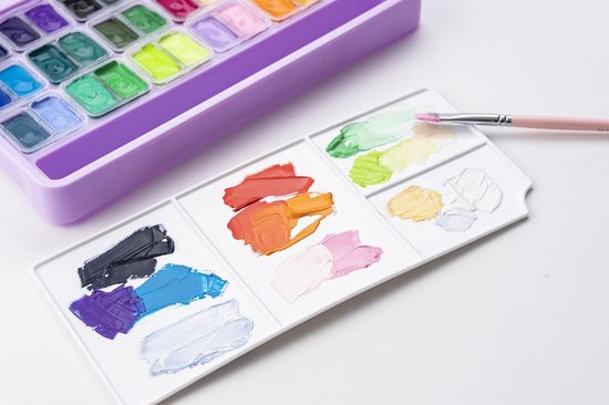 HIMI Gouache Set van 36 kleuren twin split cups Lila