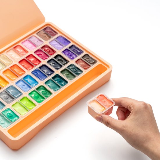 HIMI Gouache Set 48 kleuren in box peach