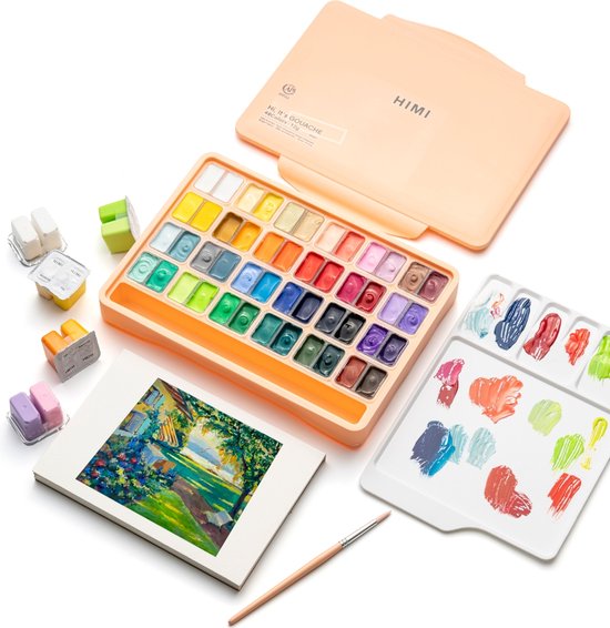 HIMI Gouache Set 48 kleuren in box peach