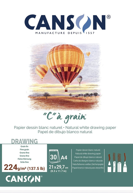 Canson C' a Grain A4 224 gr. Tekenblok gelijmd 30 vel