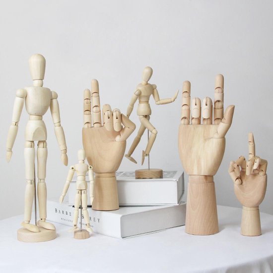 Model hand, rechts 20 cm hoog