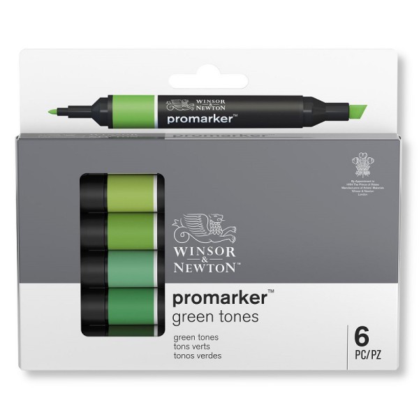 Promarker set 6 Green Tones Winsor & Newton