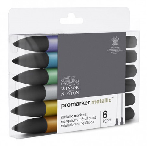 Promarker set 6 Metallic Colours Winsor & Newton