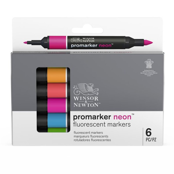 Promarker set 6 Neon Colours Winsor & Newton