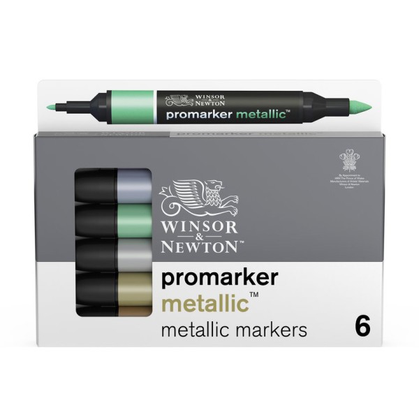 Promarker set 6 Metallic Colours Winsor & Newton